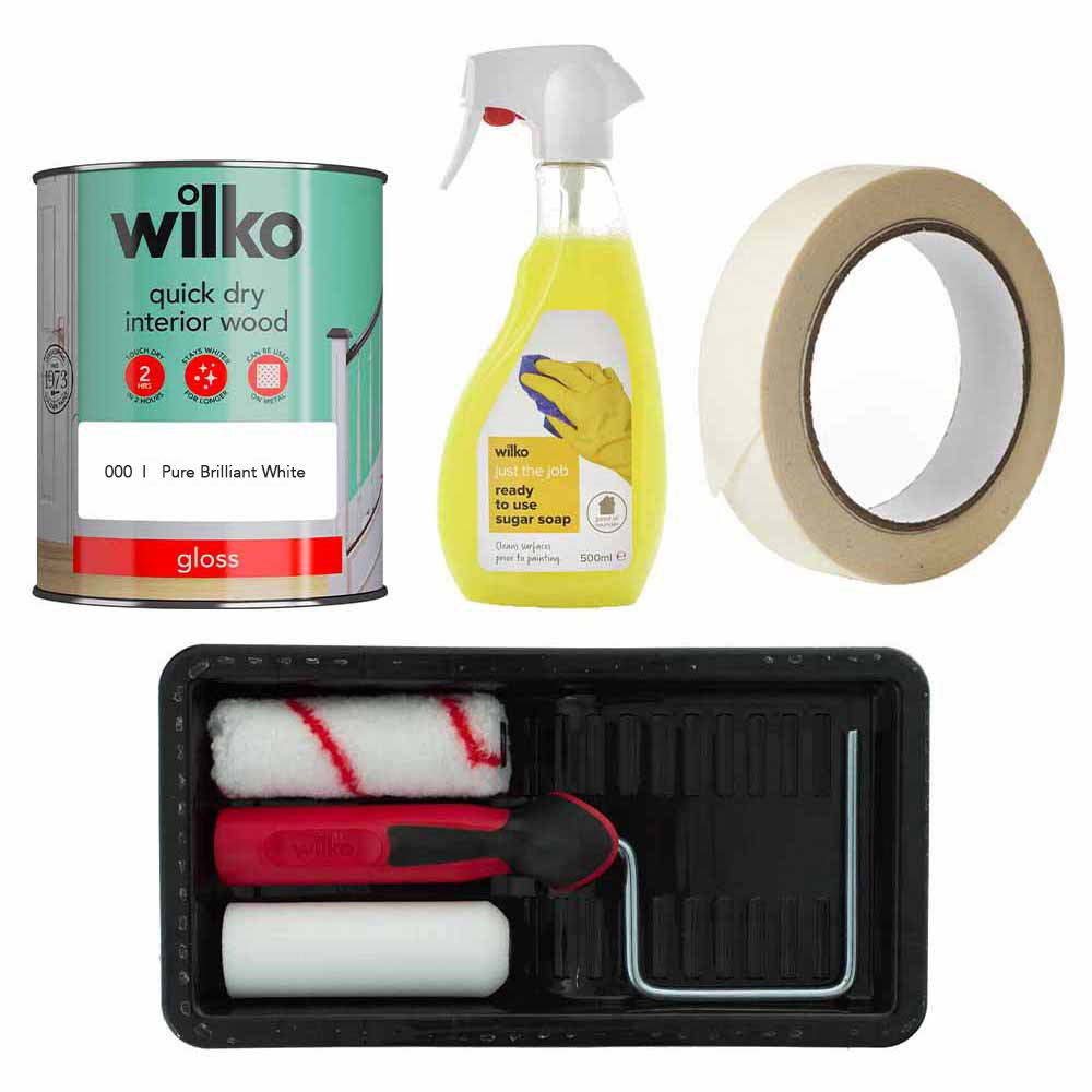 Wilko Preparation and Pure Brilliant White Glossing Paint Bundle Image 1