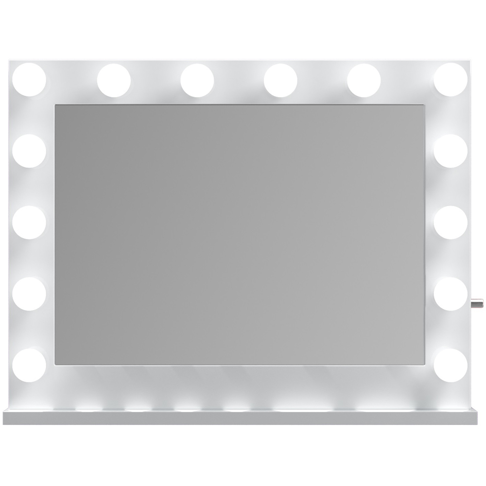 Jack Stonehouse White Marilyn Hollywood Vanity Mirror with 14 LED Bulbs Image 1