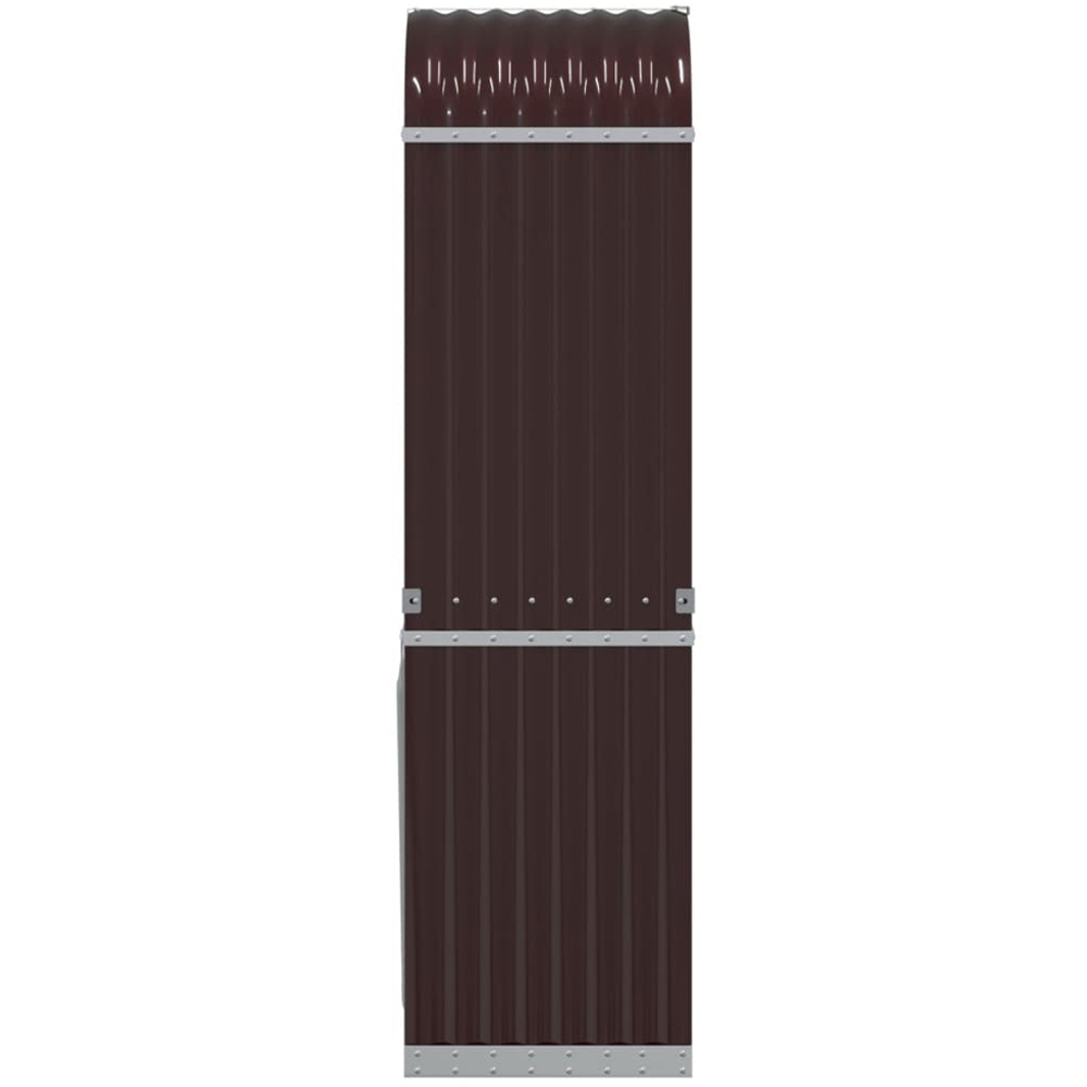 vidaXL Brown Galvanised Steel Firewood Log Holder 170 x 40 x 45cm Image 4