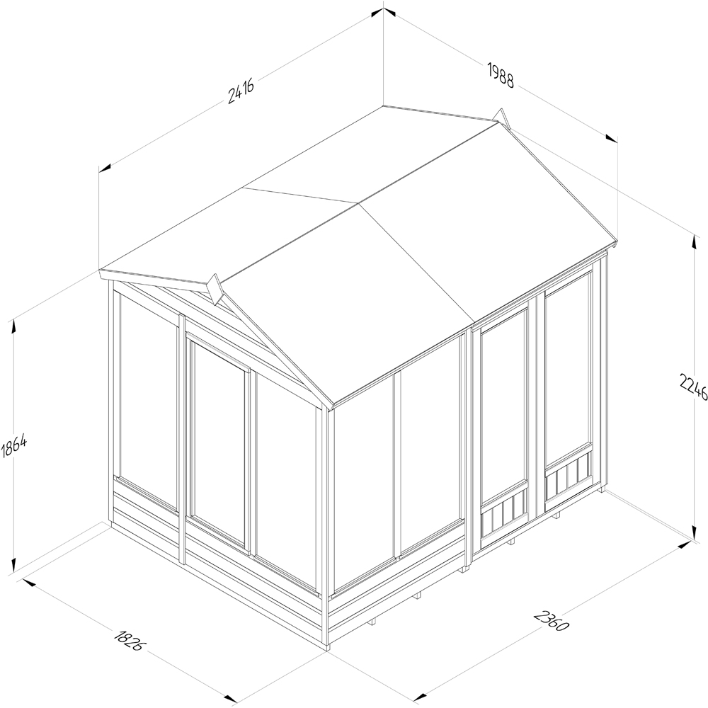 Forest Garden Beckwood 8 x 6ft Single Opening Reverse Apex Summerhouse Image 9