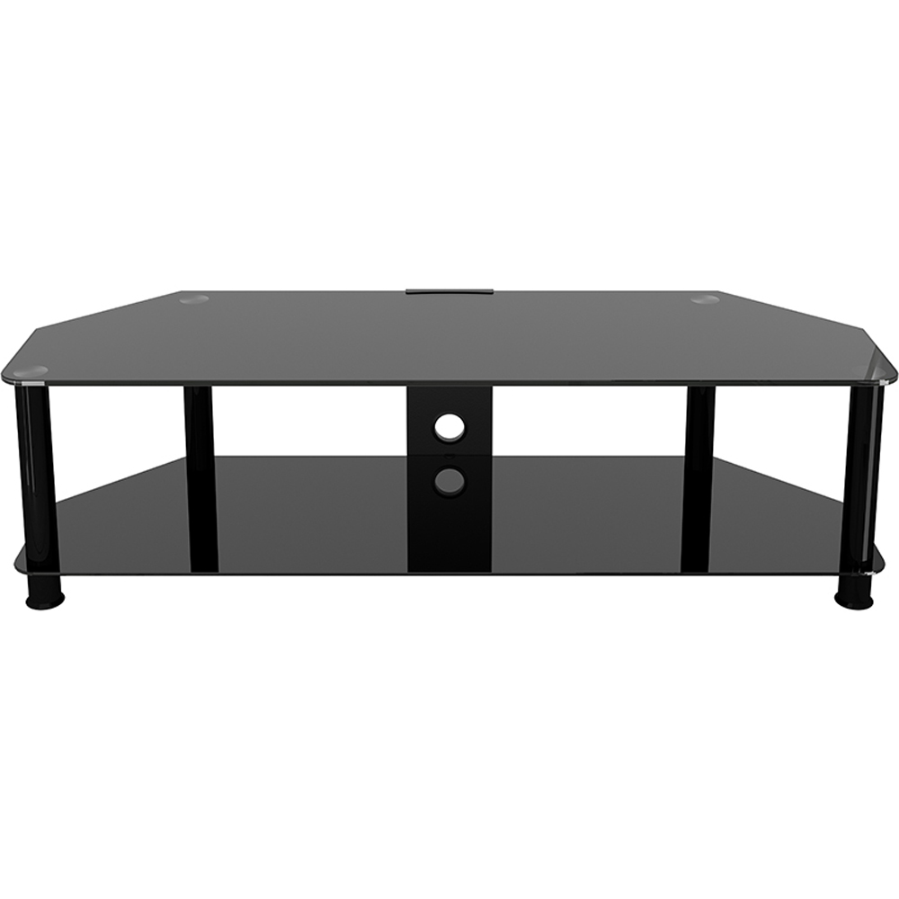 AVF Classic 2 Shelf Black Glass Corner TV Unit Image 3