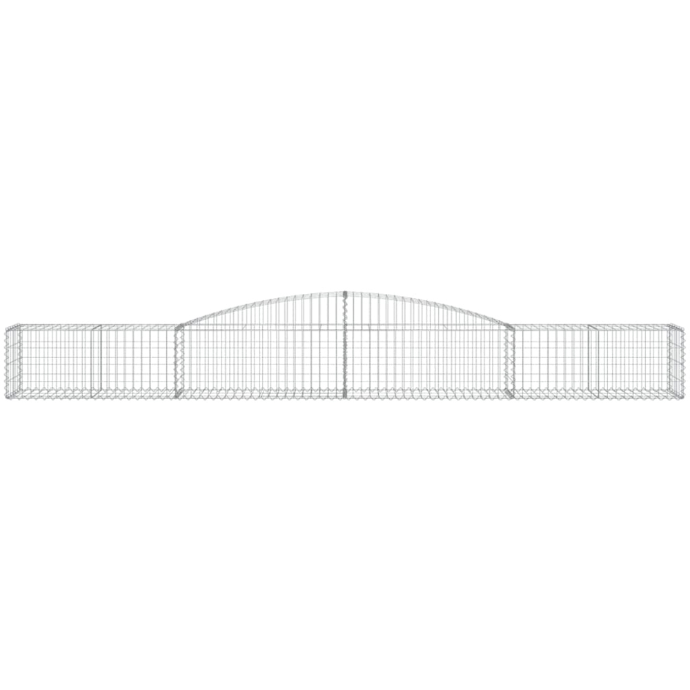 vidaXL Silver Galvanised Iron Gabion Basket 400 x 50 x 40/60cm 5 Pack Image 2