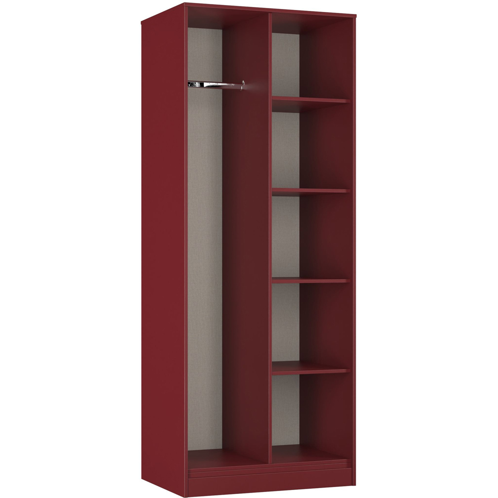 Crowndale Hong Kong 5 Shelf Red Matt Tall Open Wardrobe Ready Assembled Image 4