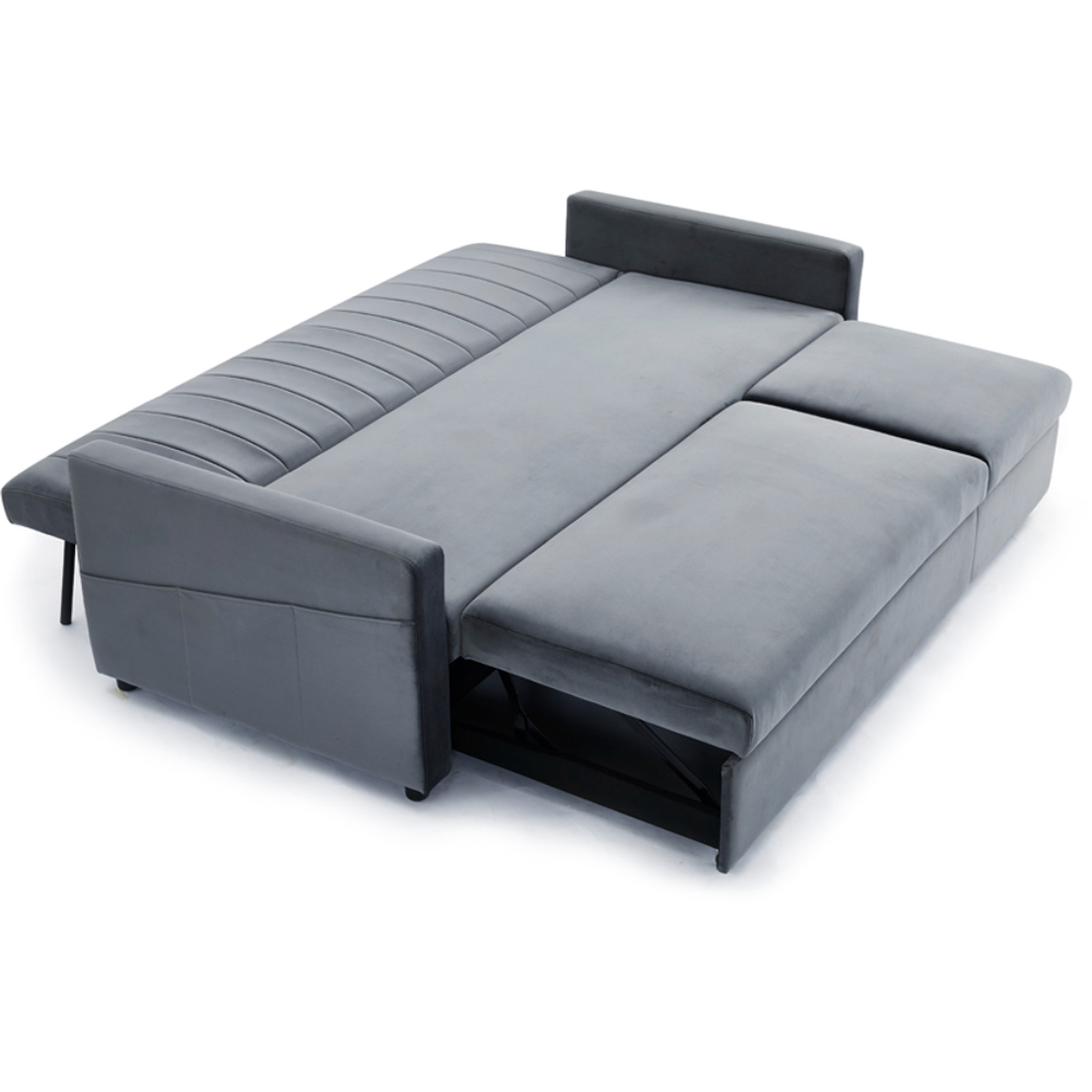 Home Detail Devon Double Sleeper Grey Velvet Pull Out Sofa Bed | Wilko