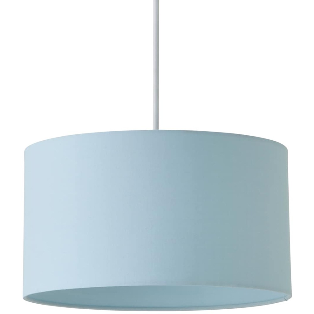 ValueLights Reni Duck Egg Blue Fabric Medium Drum Ceiling Lamp Shade Image 1