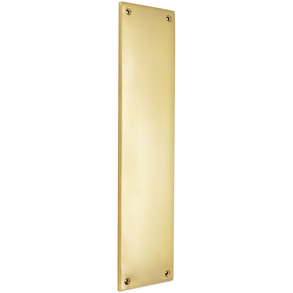 Spira Brass Victorian Plain Square Polished Brass Finger Plush Plate 300mm Image 1