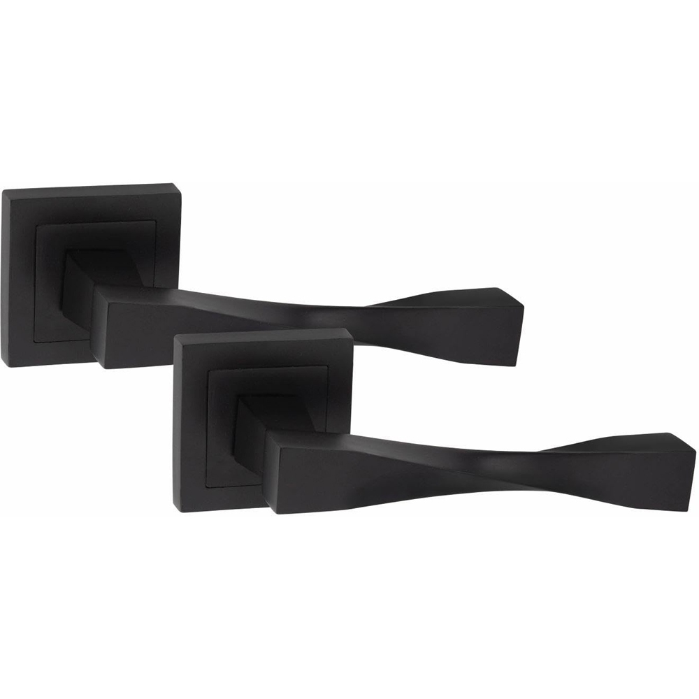 Golden Grace Matt Black Astrid Straight Door Handle Set Image 1