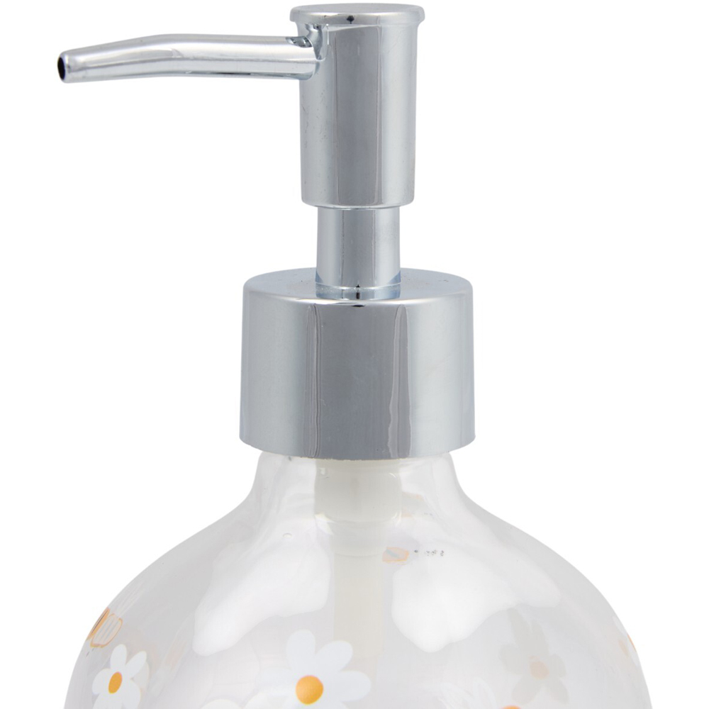 Daisy and Bee Glass Soap Dispenser Clear Image 3