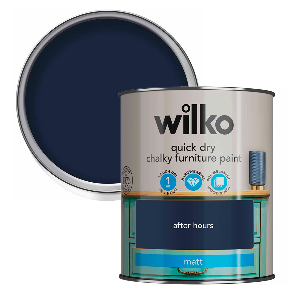 Wilko Quick Dry Chalky Furniture After Hours Paint 750ml Wilko