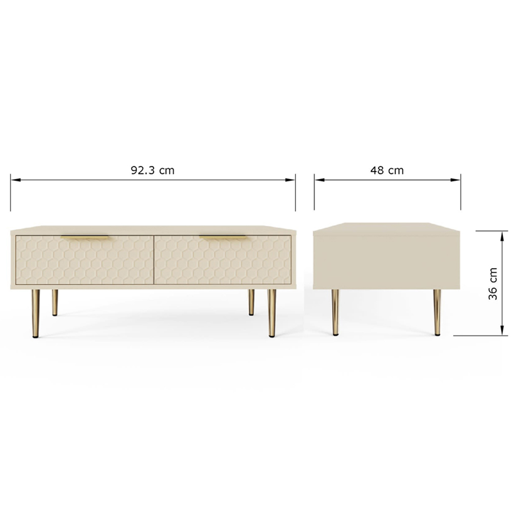 GFW Azariah 2 Drawer Ivory Coffee Table Image 9