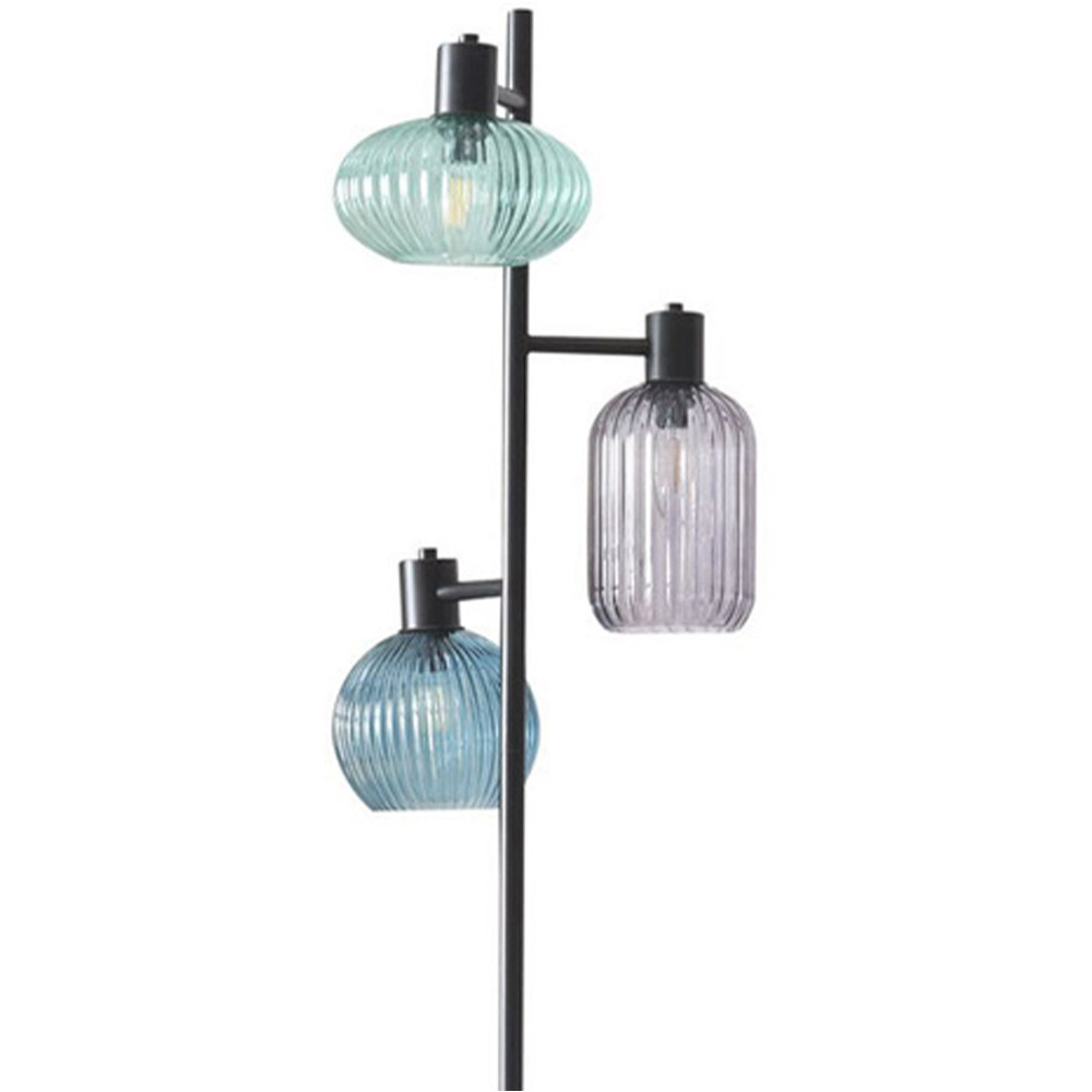 Camborne Black 3 Light Floor Lamp Image 3