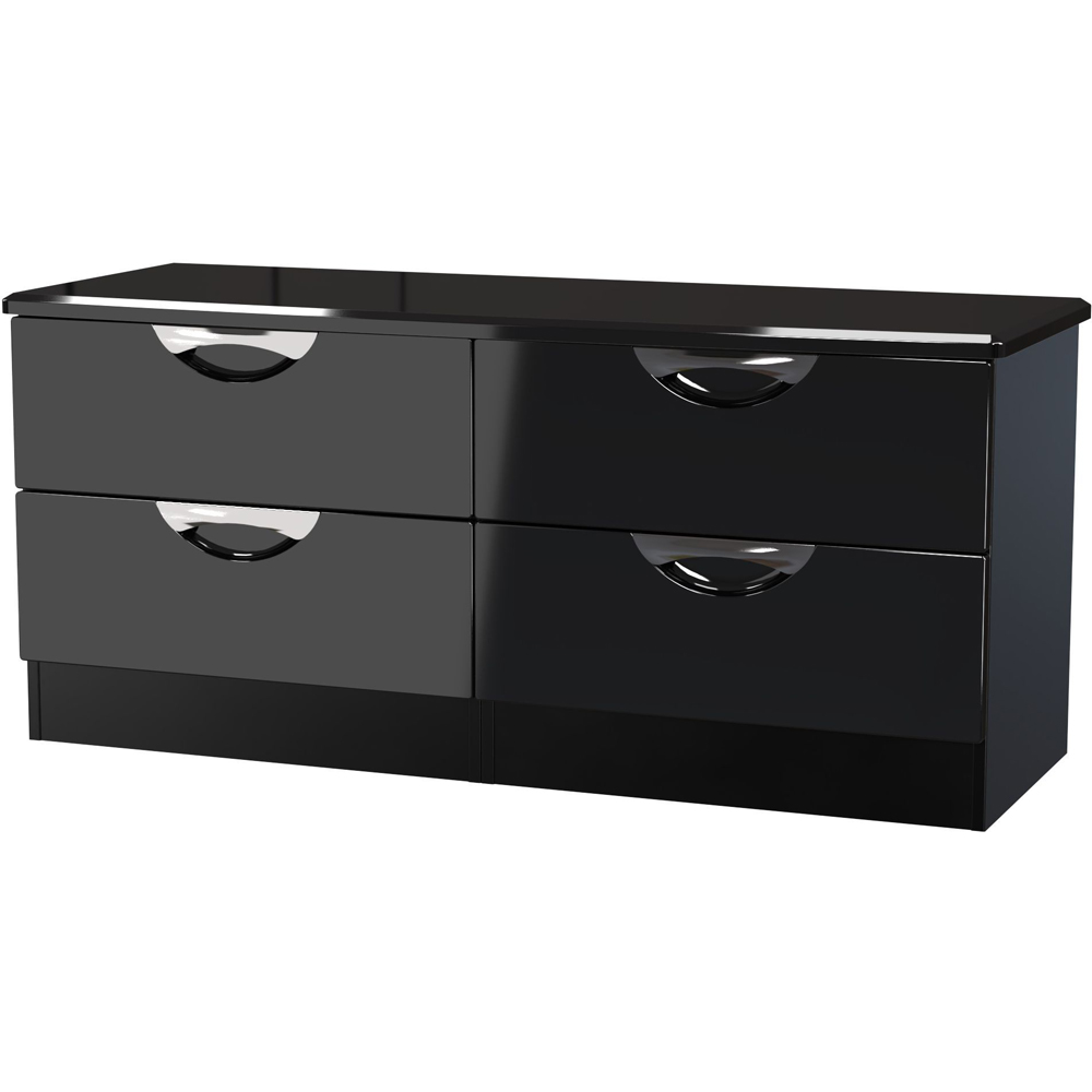 Crowndale Camden 4 Drawer Black Gloss and Black Bed Box Ready Assembled Image 3