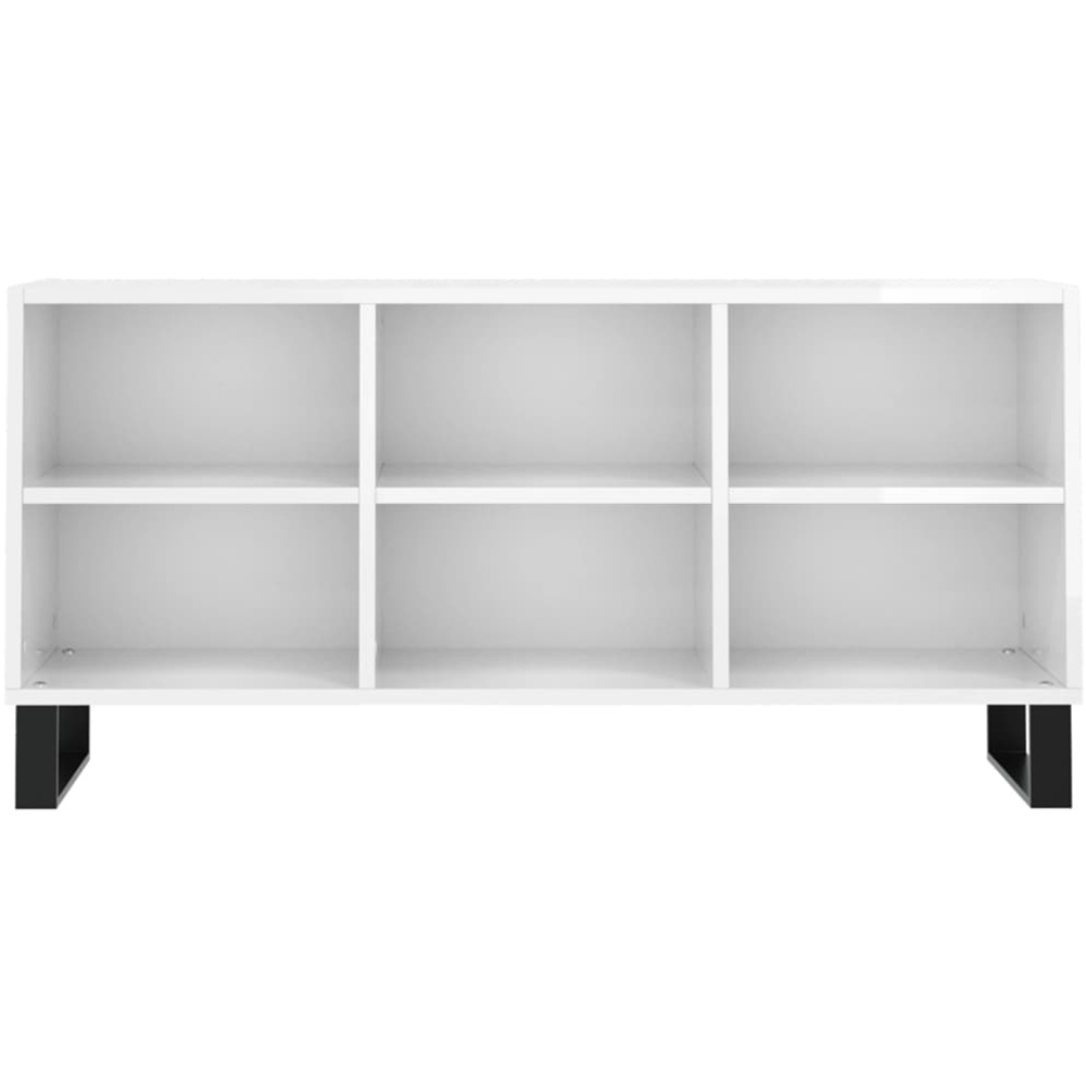 vidaXL 6 Shelf High Gloss White TV Cabinet Image 4