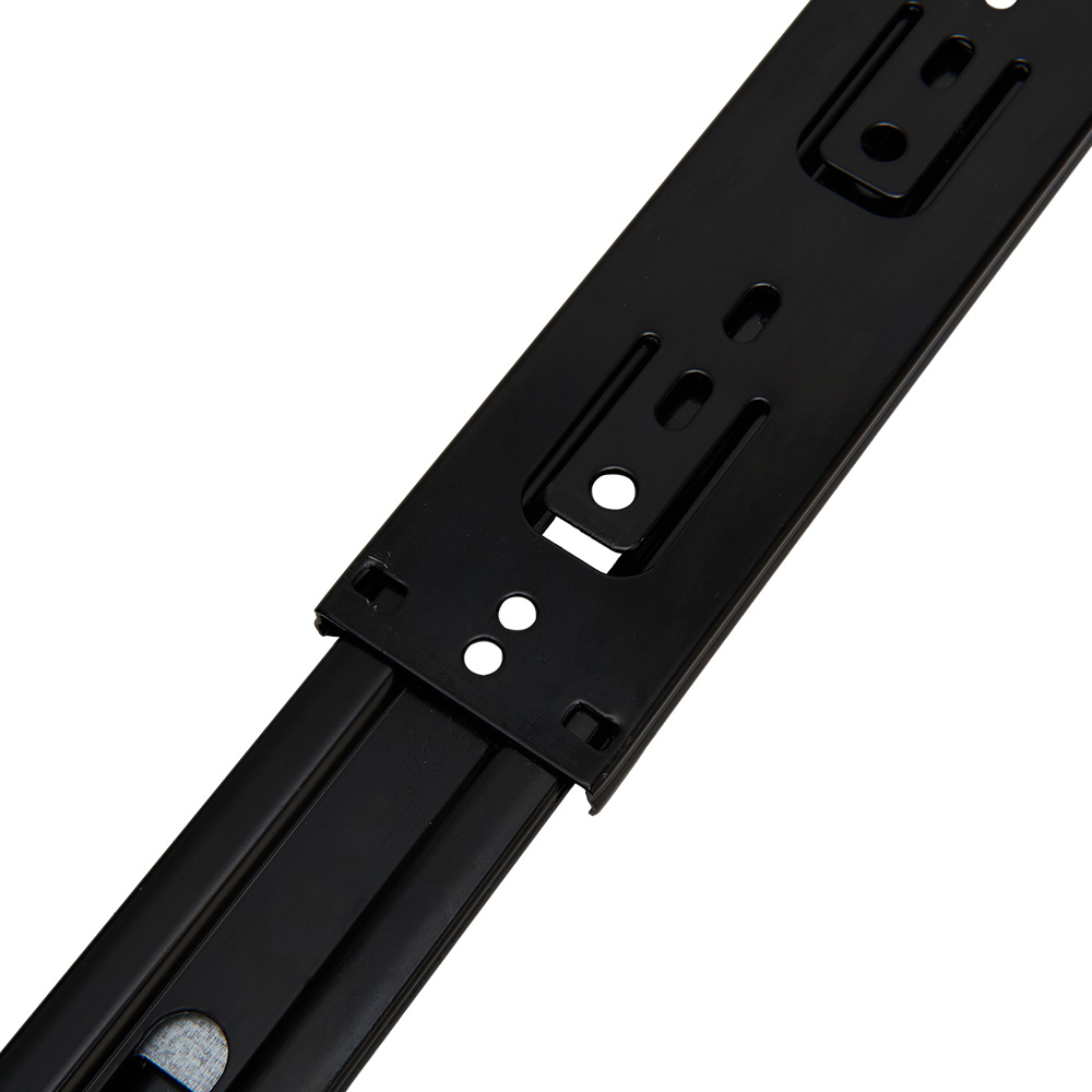 Living and Home Single Pair 3 Fold Black High Load Full Extension Ball Bearing Drawer Slide 12inch Image 6