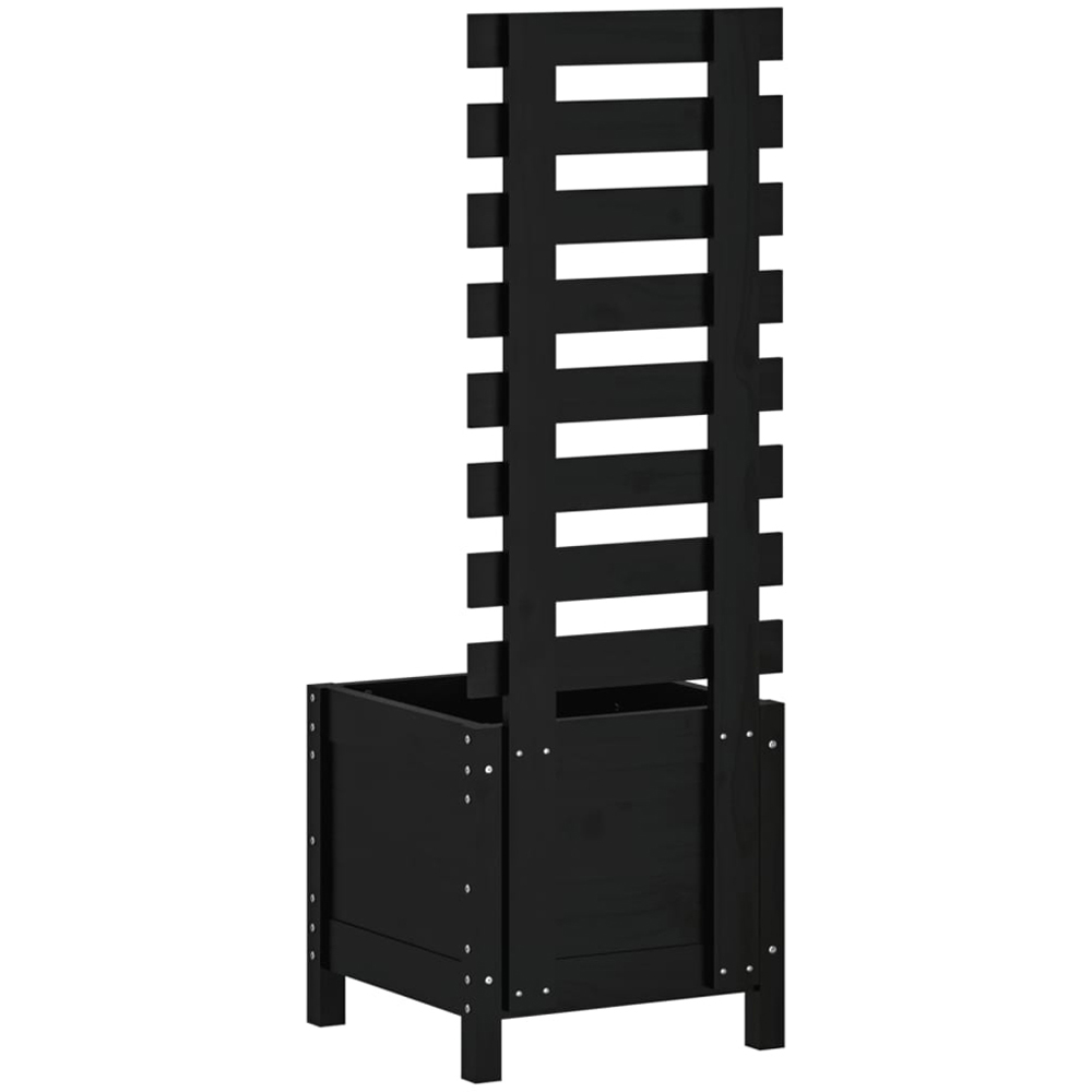 vidaXL Black Solid Pine Wood Garden Planter 39 x 39.5 x 114cm Image 3