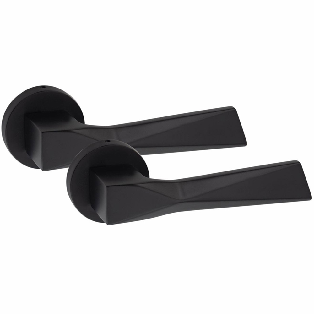 Golden Grace Modern Aura Matt Black Door Handles Set 6 Pack Image 3