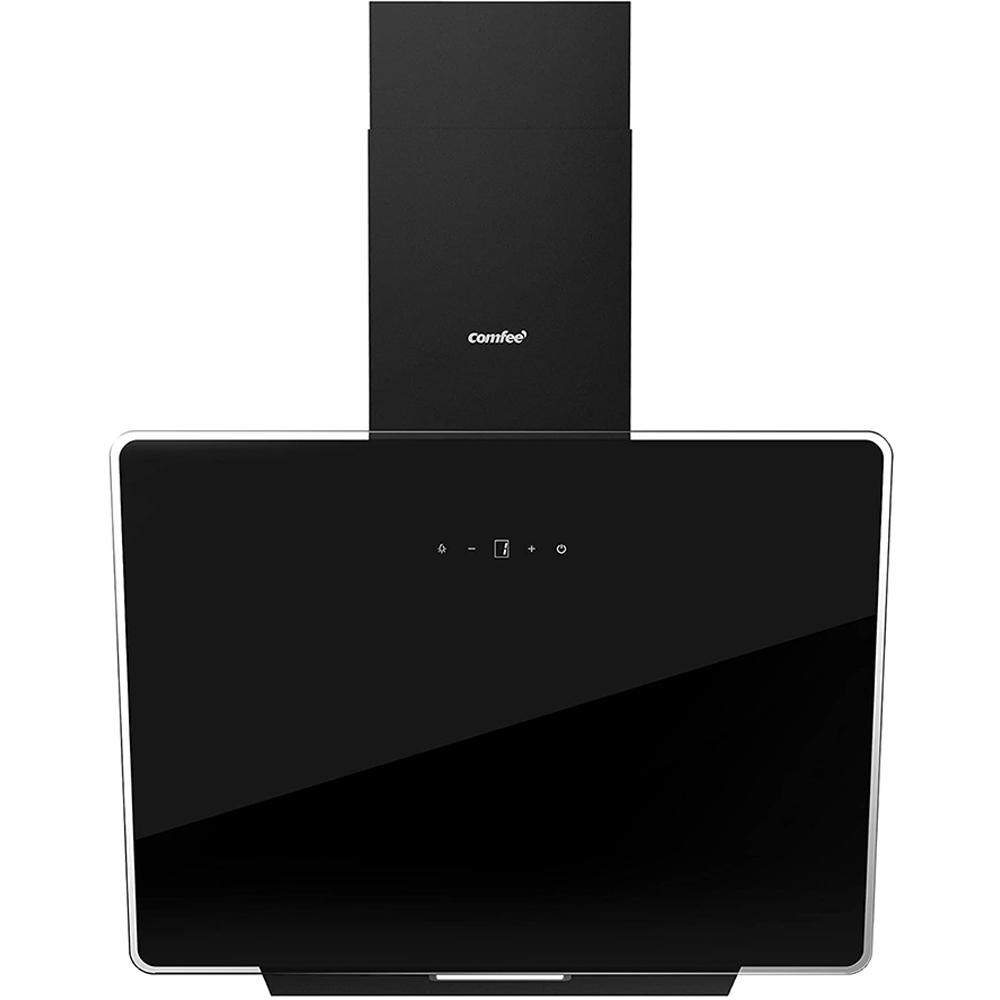 Comfee AJ0411 Black 60cm 3 Speed Angled Chimney Cooker Hood with LED Image 1