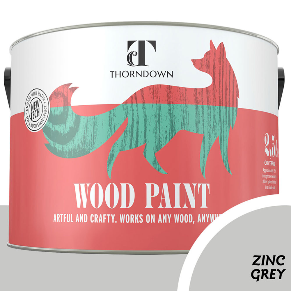 Thorndown Zinc Grey Satin Wood Paint 2.5L Image 3