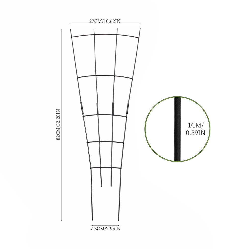 Living and Home Black Metal Fan Shape Climbing Plant Trellis 82cm 4 Pack Image 6
