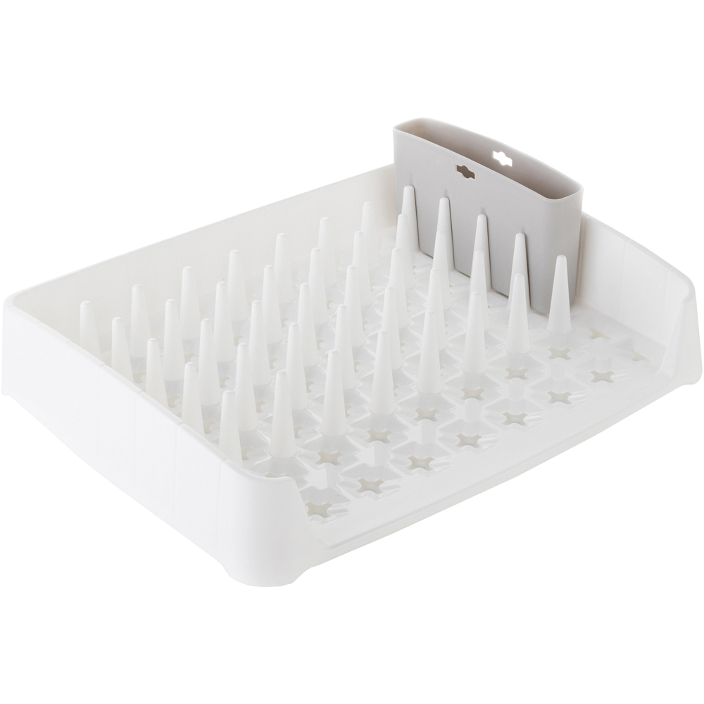 Minky White and Grey Dish Rack Caddy Image 1