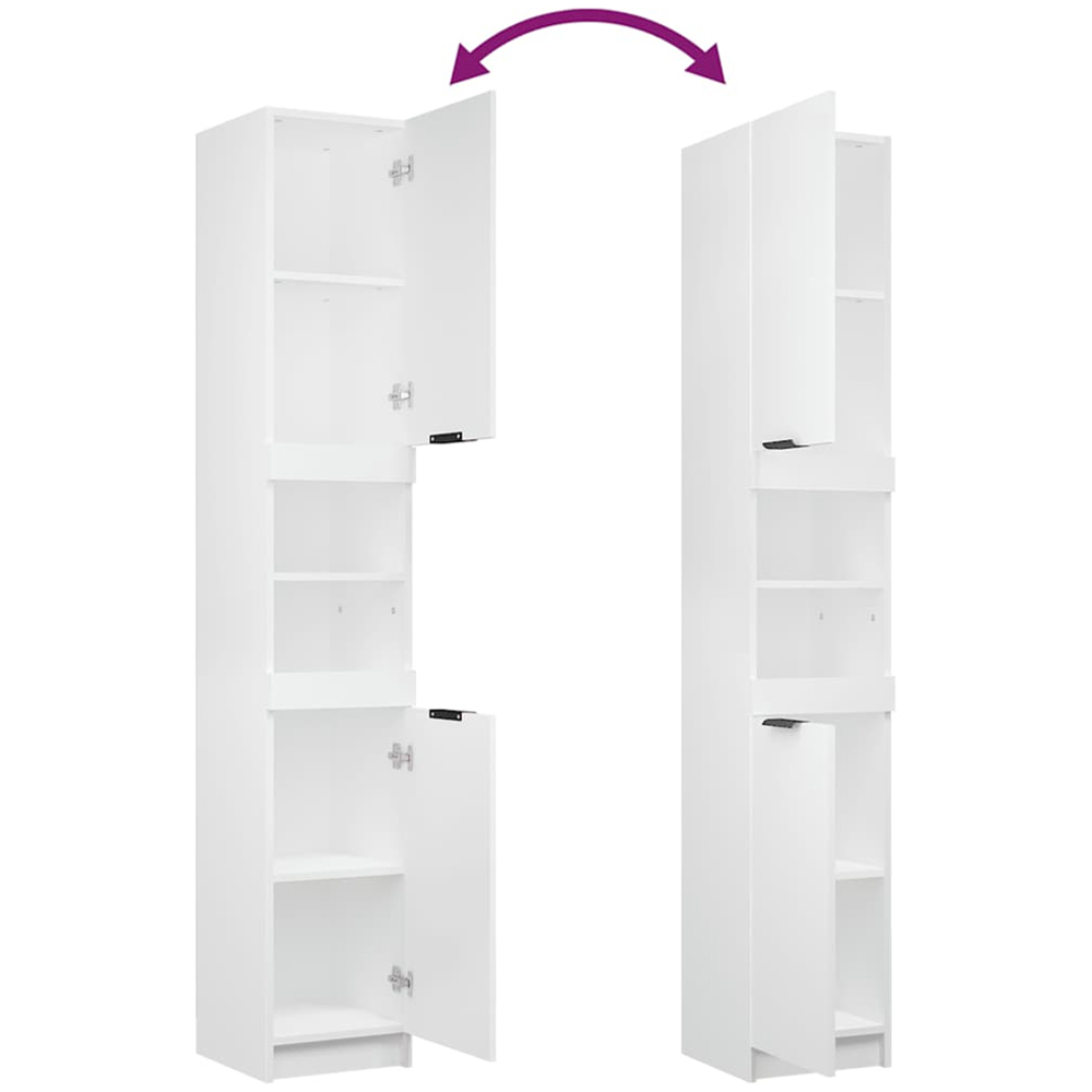 vidaXL 2 Door 2 Shelf White Wooden Bathroom Cabinet Image 6