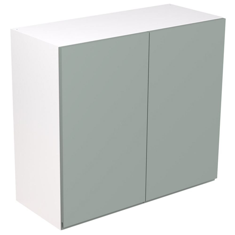 Kitchen Kit J-Pull Matt Sage Green Wall Kitchen Cabinet Flatpack 800mm Image 1
