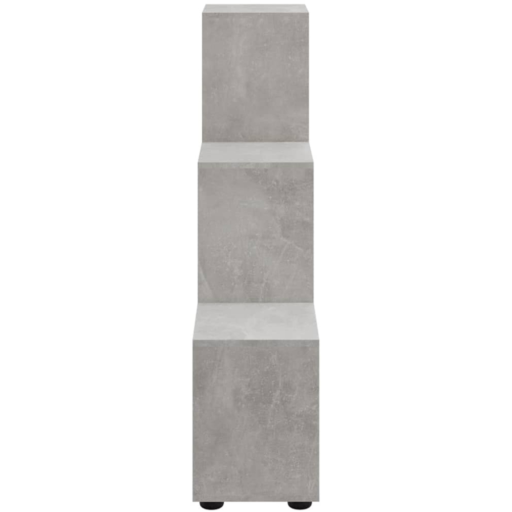 vidaXL 6 Shelf Concrete Grey Staircase Bookcase Image 5