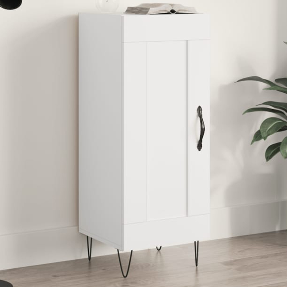 vidaXL Single Door White Sideboard Image 1