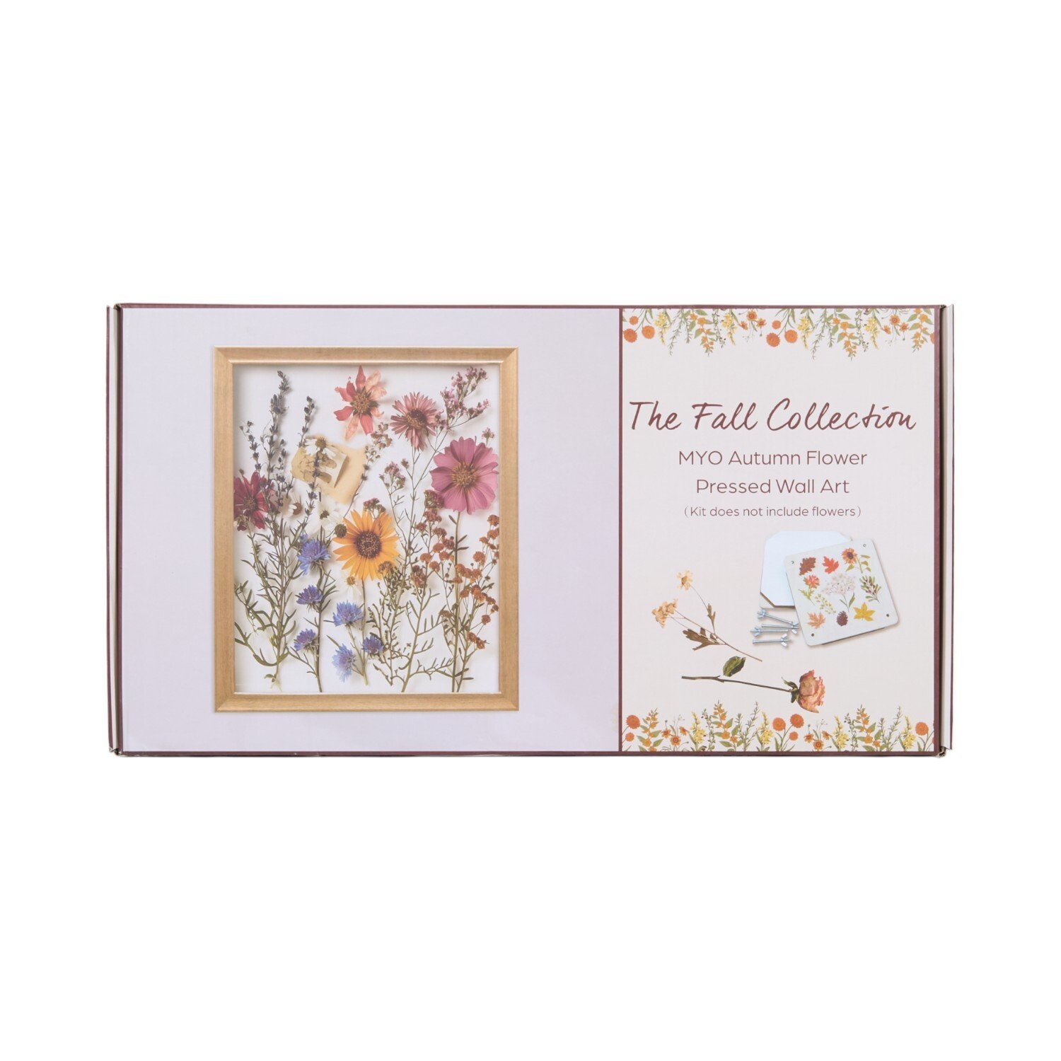 Make Your Own Autumn Flower Pressed Wall Art Multicolour Image 1