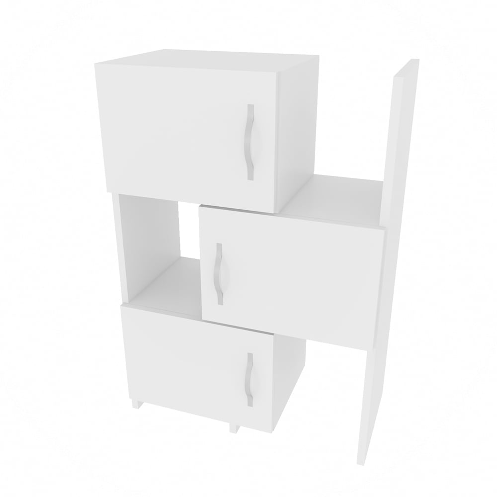 Decorotika Anna 3 Door White Multipurpose Cabinet Image 2