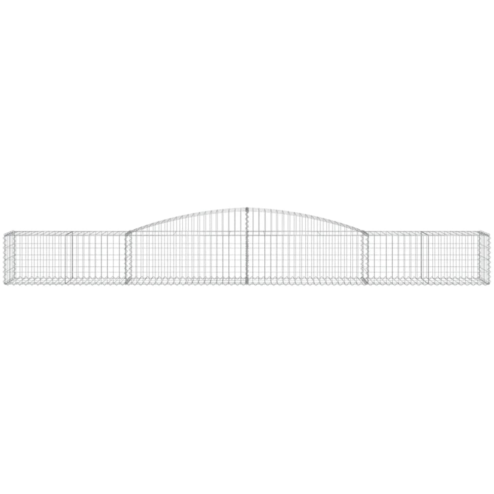 vidaXL Silver Galvanised Iron Arched Gabion Basket 40/60 x 50 x 400cm 10 Pack Image 2