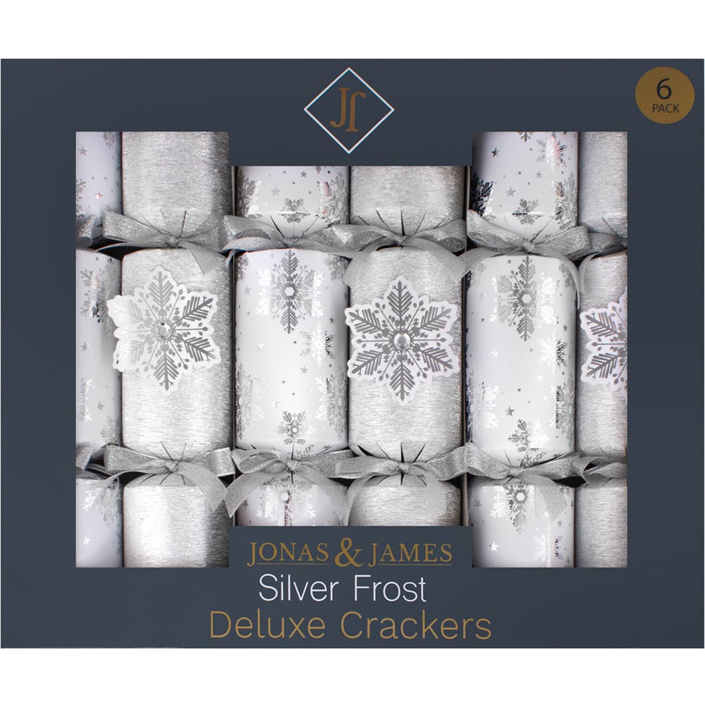 Pack of 6 Frost Deluxe Crackers - Silver Image 1