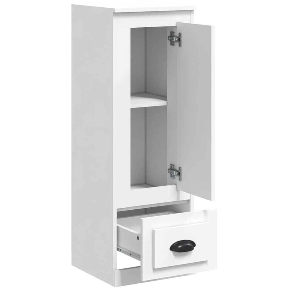 vidaXL Single Door Single Drawer White Highboard Image 5