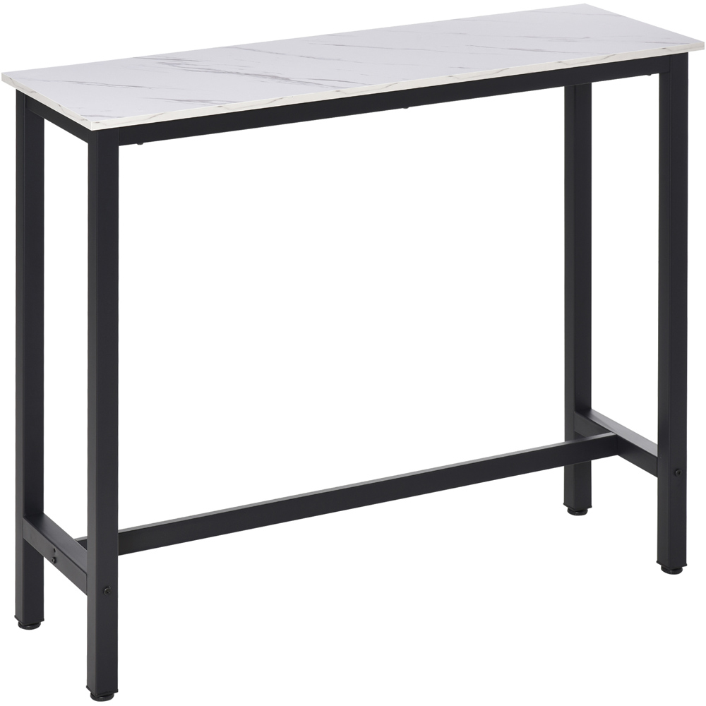 Portland 2 Seater Marble Dining Effect Table White and Black Image 2