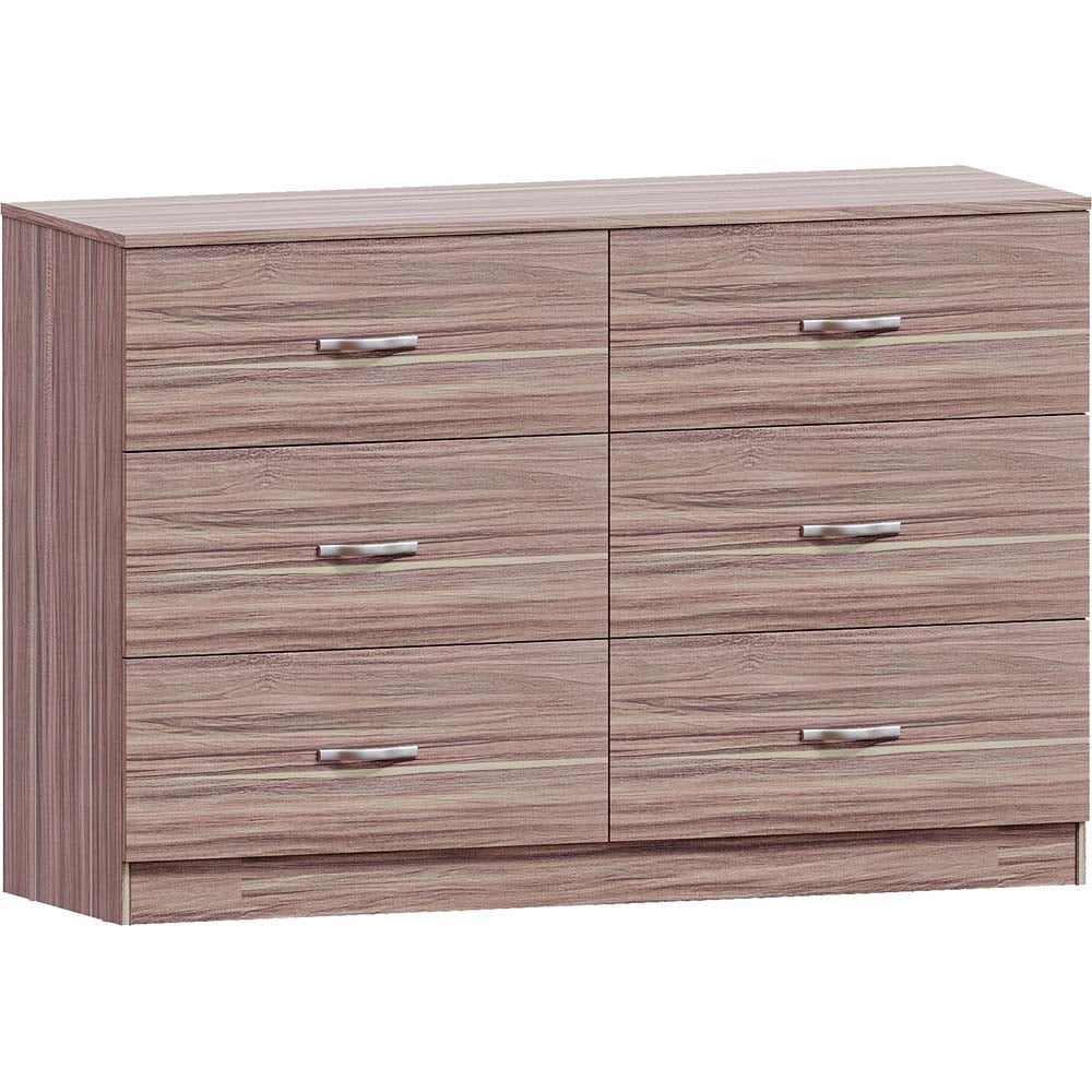 Vida Designs Riano 6 Drawer Walnut Chest of Drawers with Metal Handles Image 2