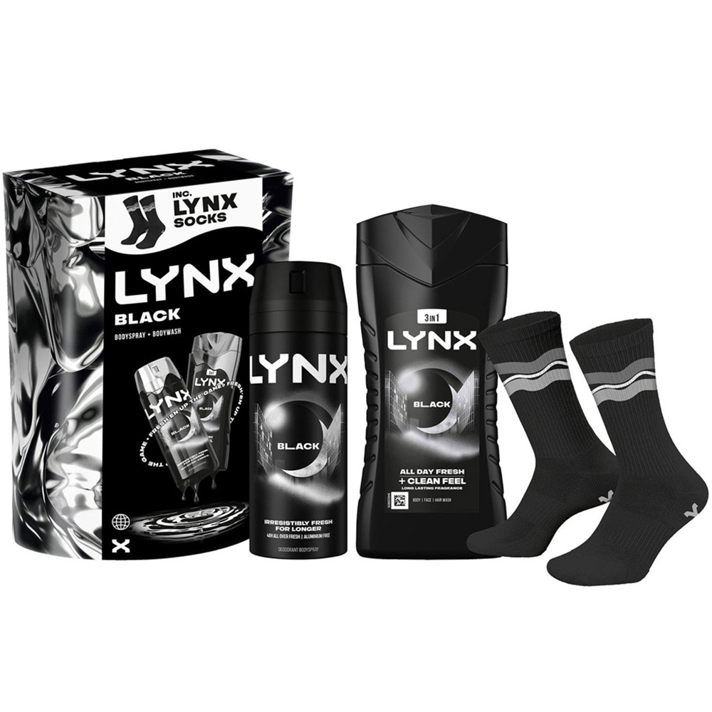 Lynx Black Frozen Pear and Cedarwood Scent Bodywash and Bodyspray Duo Gift Set 3 Pack Image 2