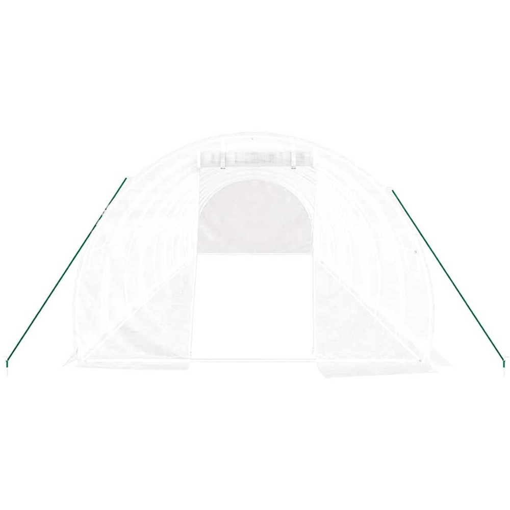 vidaXL White Polyethylene Galvanised Steel Frame 32.8 x 9.8ft Greenhouse Image 3