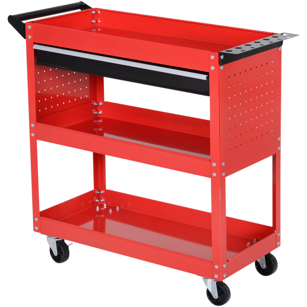 Durhand Red 3 Shelf Tool Trolley Image 1