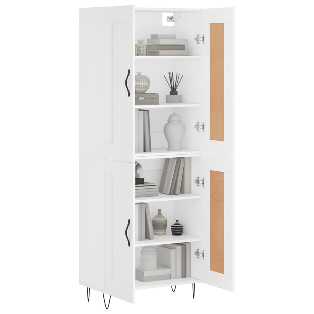 vidaXL 4 Door White Highboard Image 3