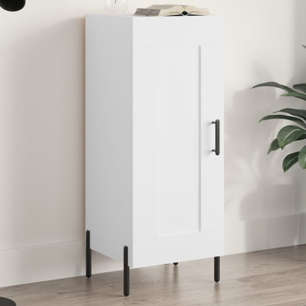vidaXL Single Door White Sideboard Image 1