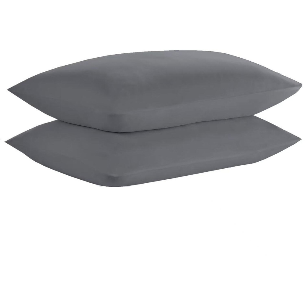 Easy Care Plain Sheeting Set Charcoal Single Image 4