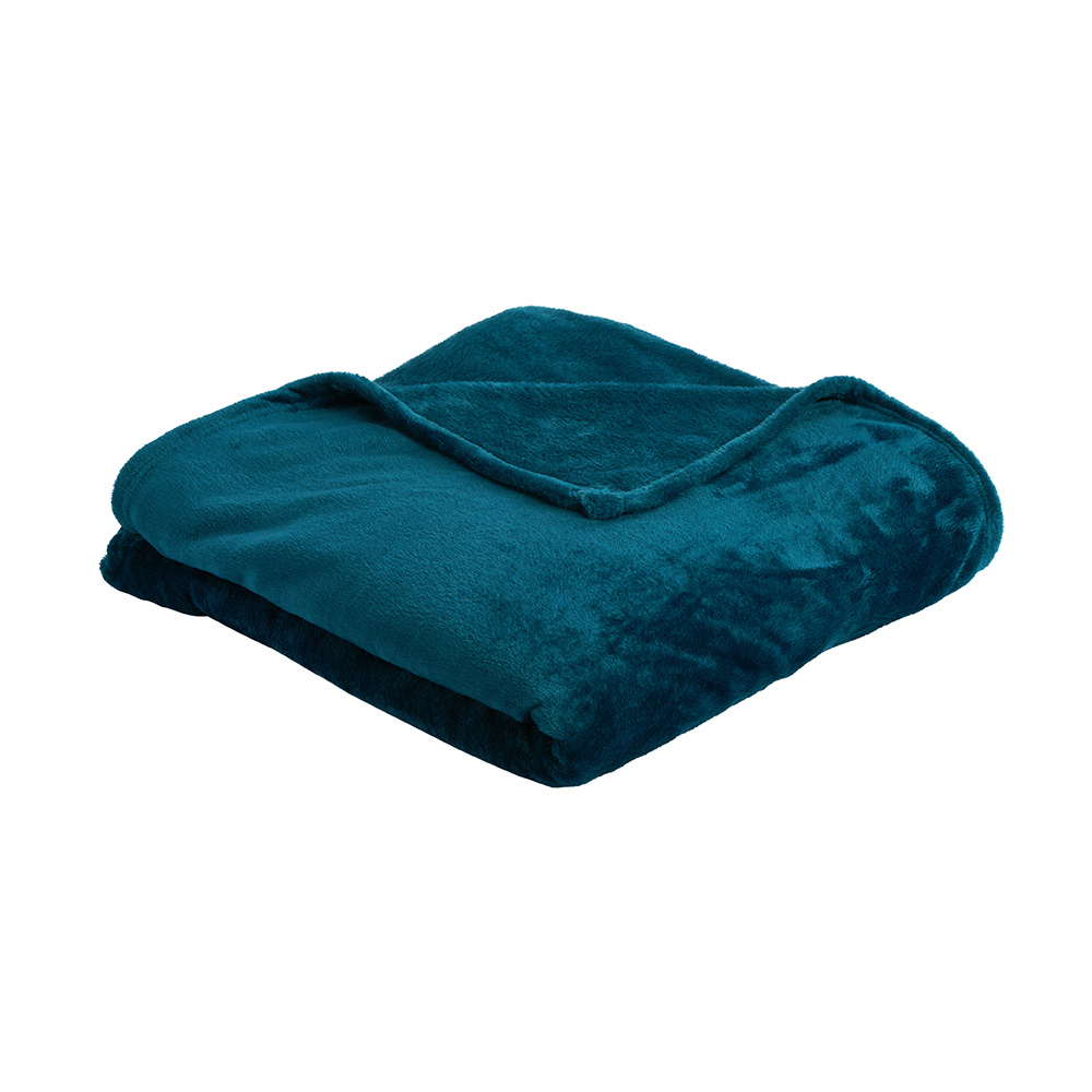 Wilko Dark Teal Supersoft Throw 200 x 200cm Wilko