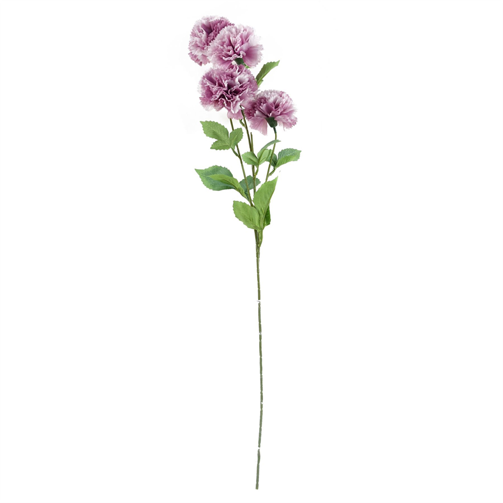 Leaf Pink Carnation and Larkspur Artificial Flower Bundle with Glass Vase 80cm 12 Pack Image 2