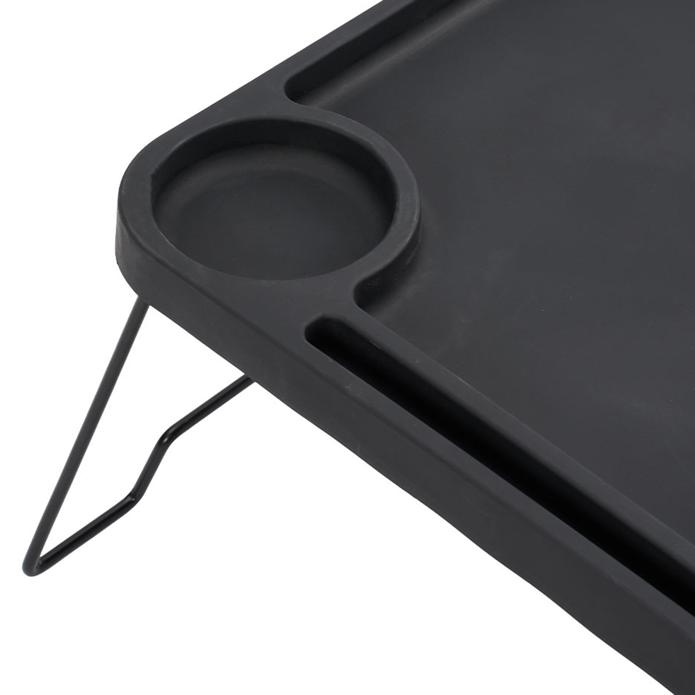 Living and Home Black Foldable Bed Table with Cup Holder Image 4