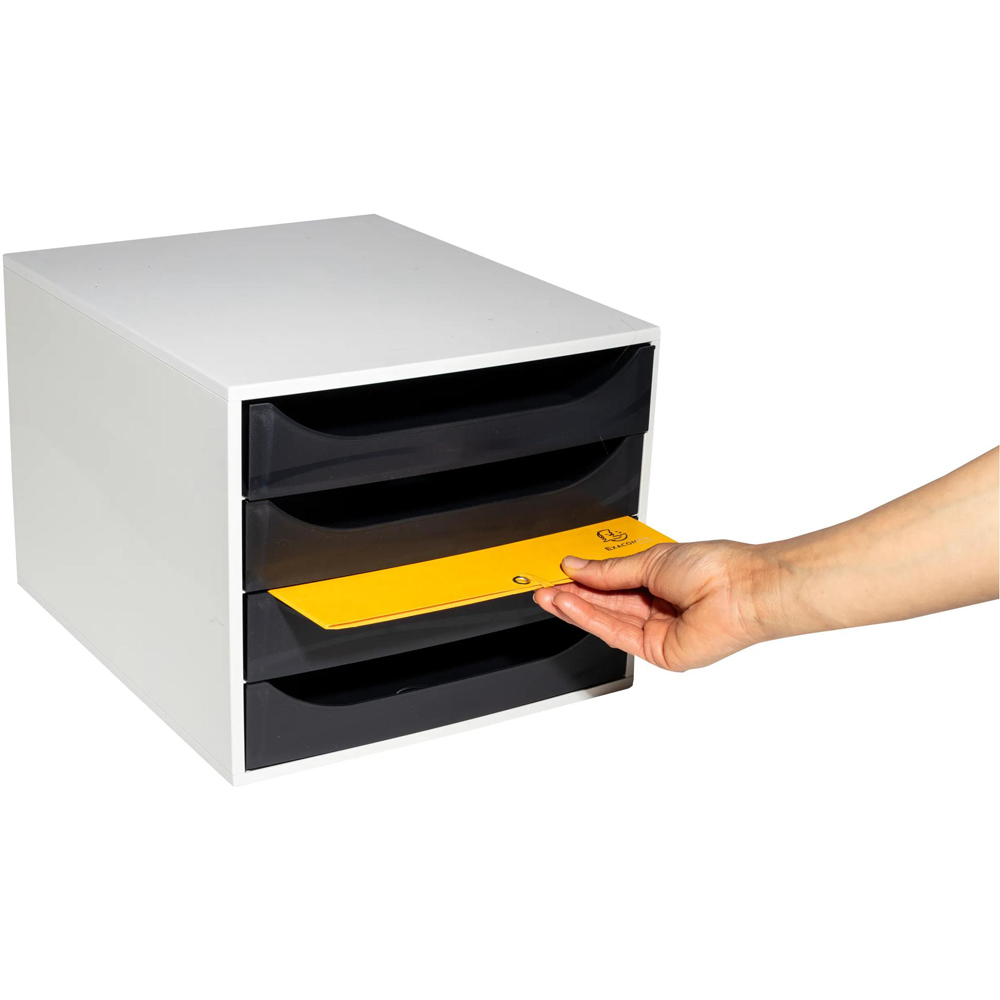 Exacompta EcoBox Office 4 Drawer Black Desk Organiser Image 3