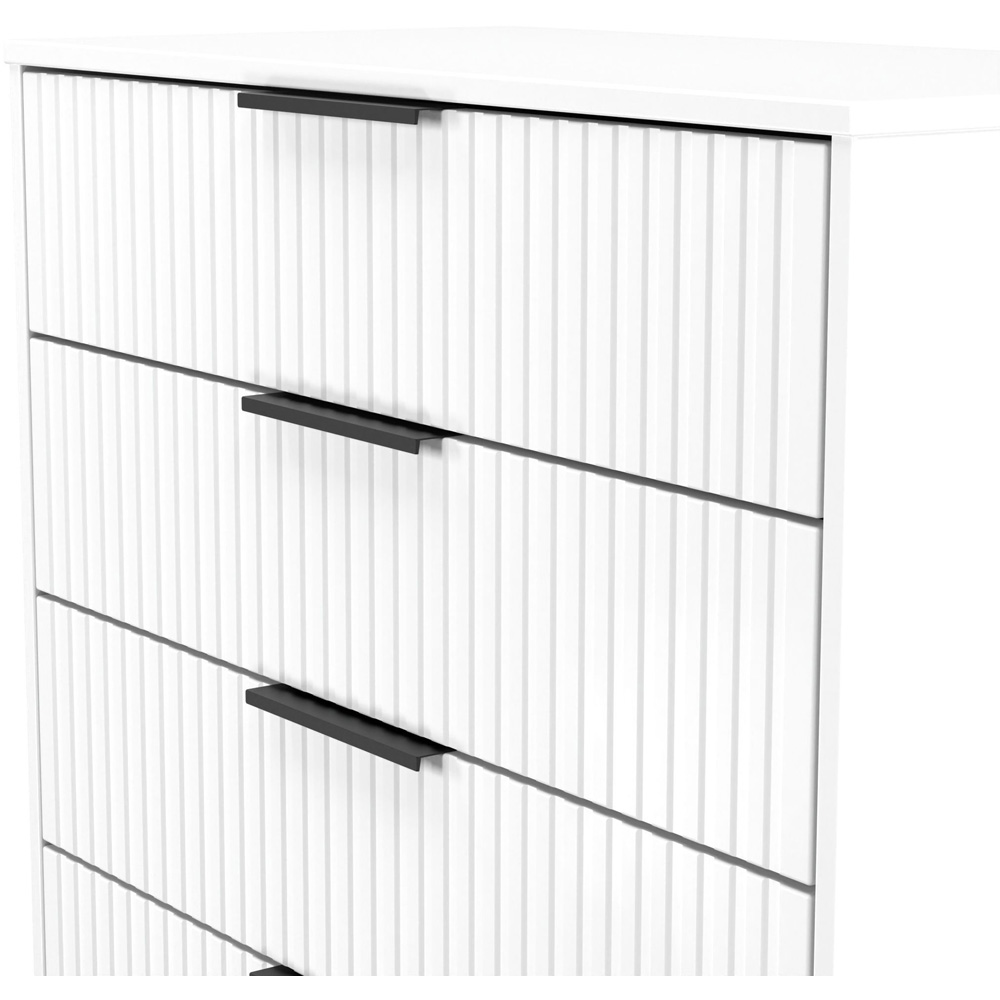 Crowndale Fluted 4 Drawer White Matt Chest of Drawers Ready Assembled Image 5