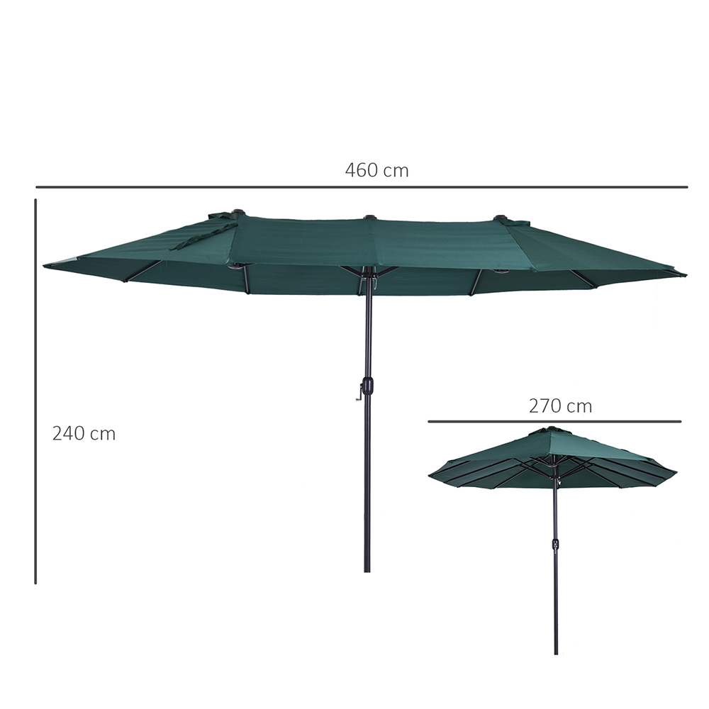 Outsunny 4.6m Garden Parasol Green Image 5