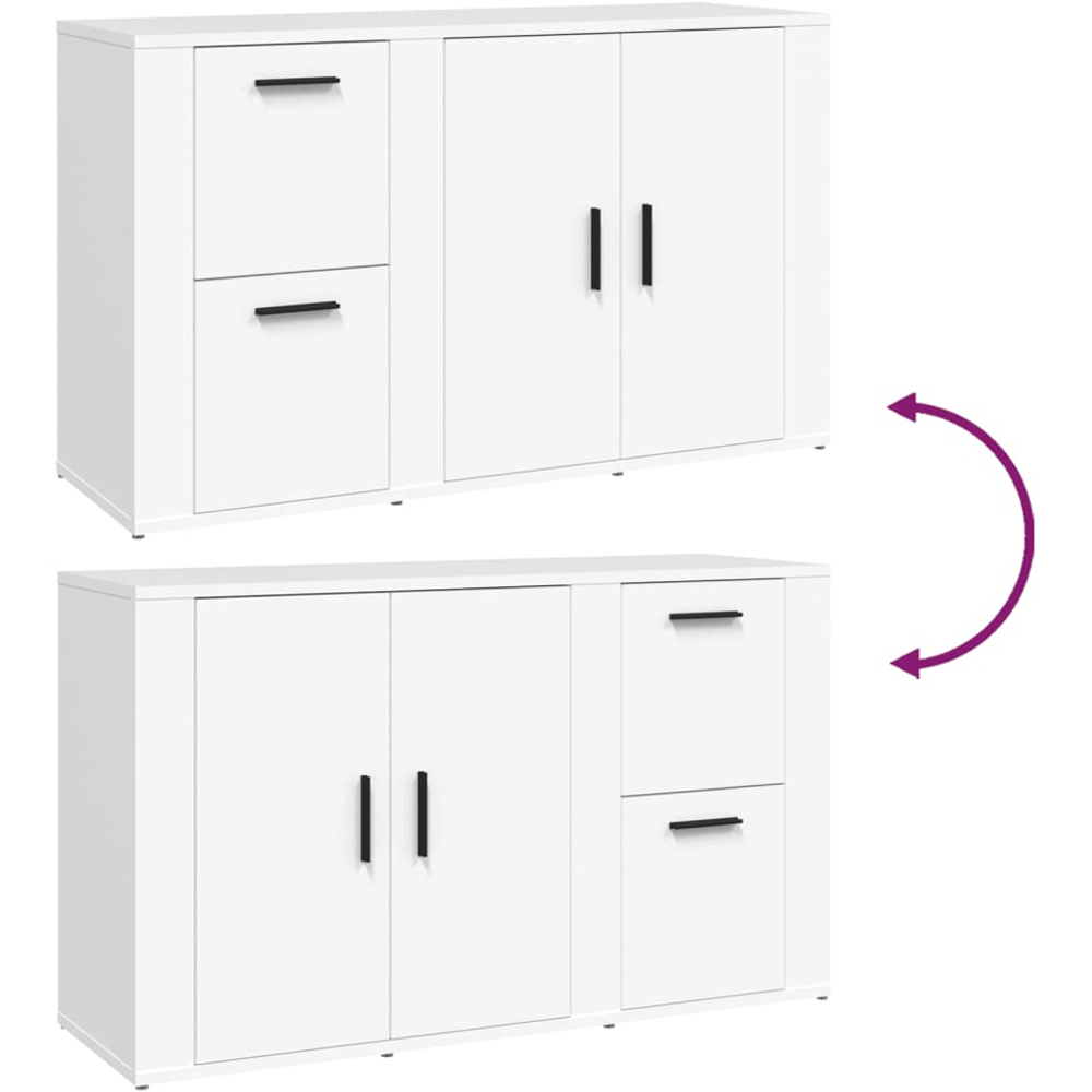vidaXL 2 Door 2 Drawer White Sideboard Image 9
