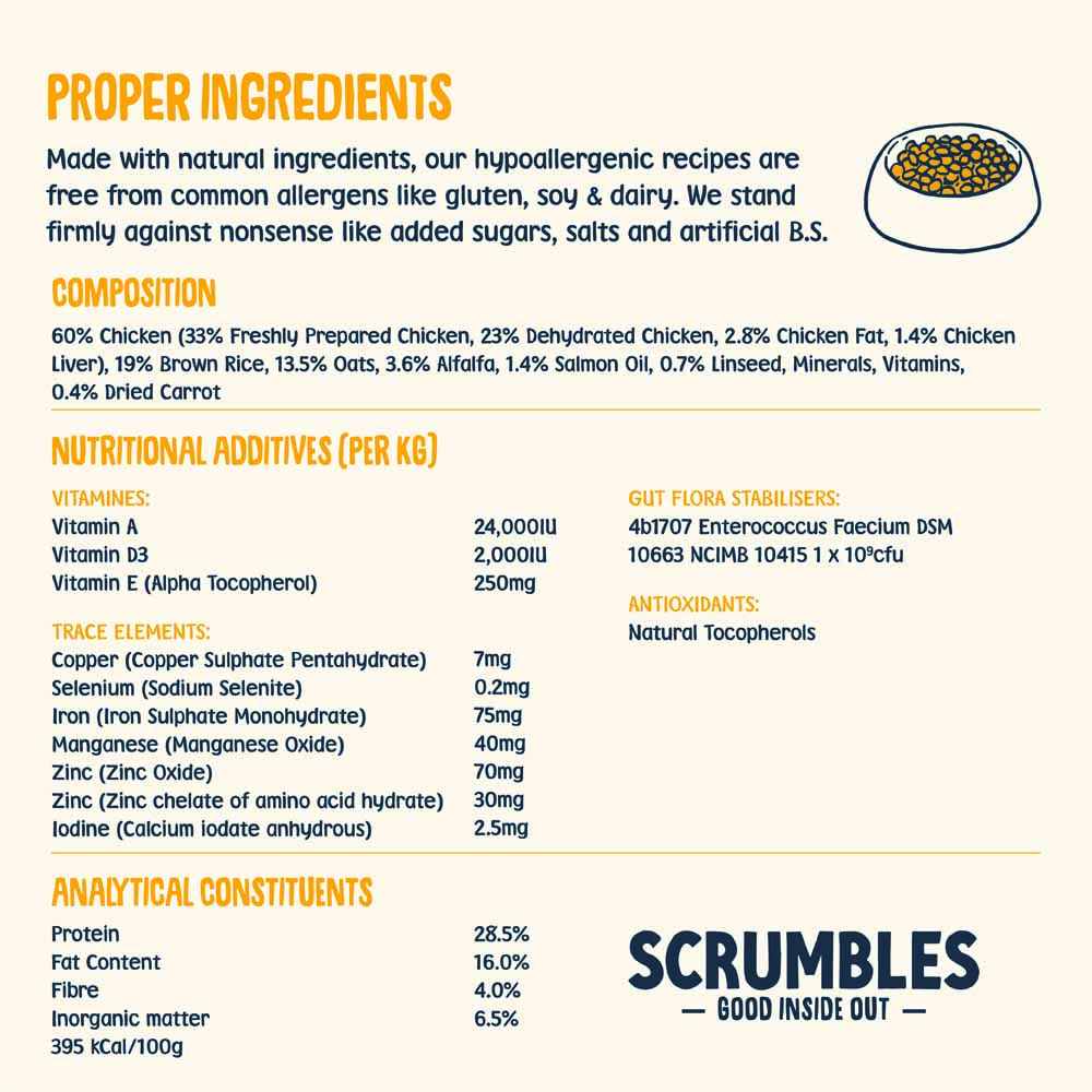 Scrumbles Chicken Adult Dry Dog Food 2kg Image 2