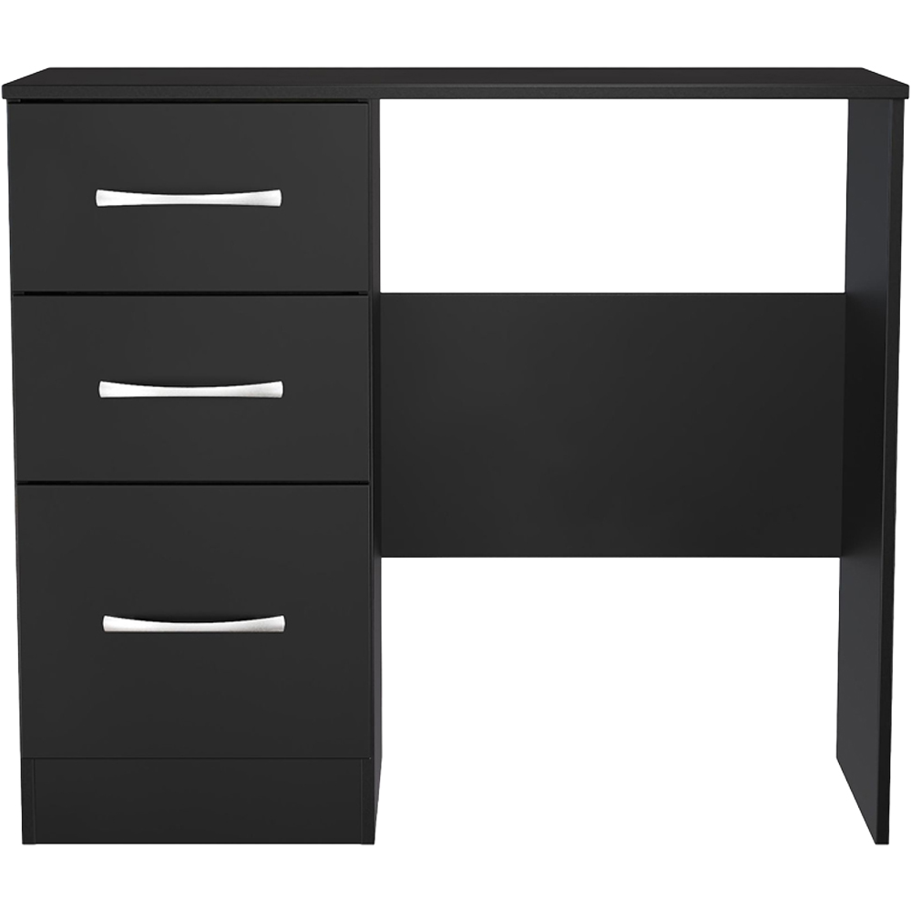 Crowndale Avon 3 Drawer Black Matt Dressing Table Ready Assembled Image 2